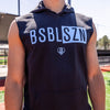 BSBL-SZN Youth Sleeveless Hoodie V3 - Black/Light Blue