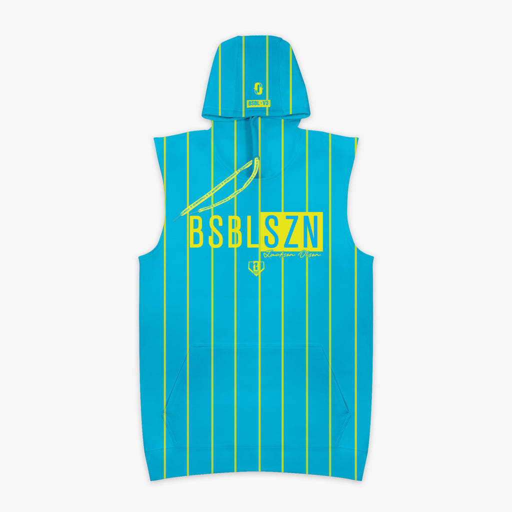 BSBL-SZN Sleeveless Hoodie V3 - Jackson Olson Neon Pinstripes