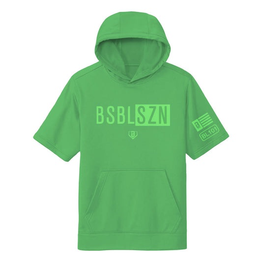 BSBL-SZN Youth Short Sleeve Hoodie V2 Kelly Green