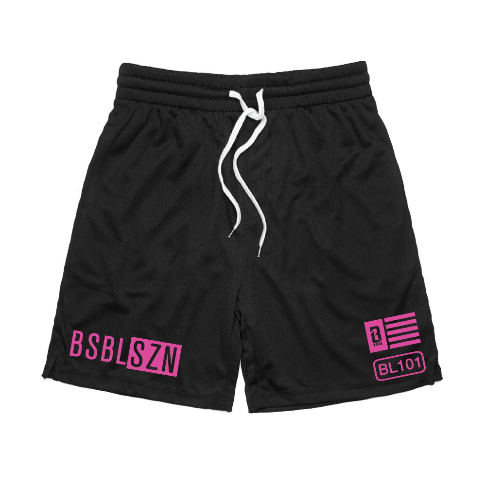 BSBL-SZN Youth Shorts Black/Pink