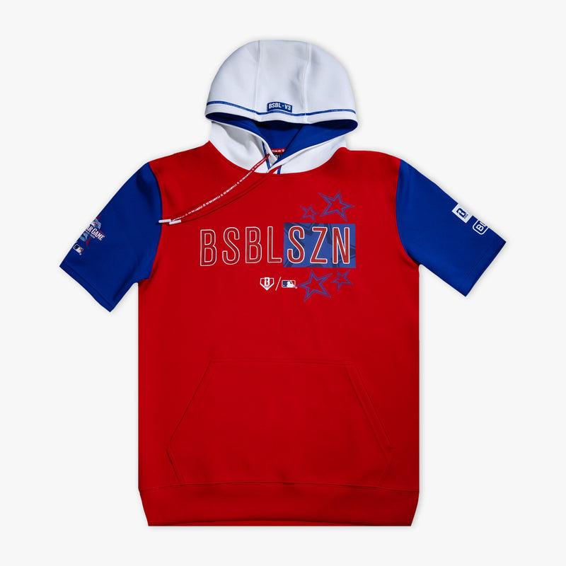 Red, White & Blue BL101 All-Star BSBL-SZN V3 short sleeve hoodie — front view
