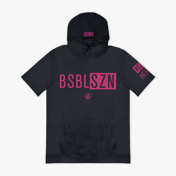 BSBL-SZN Short Sleeve Youth Hoodie V3 - Dark Gray - Baseball