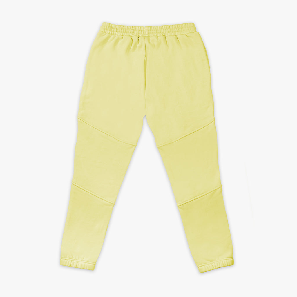 Yellow sweatpants on a white background