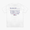 White t-shirt with Pablo Sanchez graphic design and Pablo Sanchez x BL101 text on a white background
