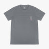 Gray t-shirt with a small Pablo Sanchez graphic on the chest against a white background