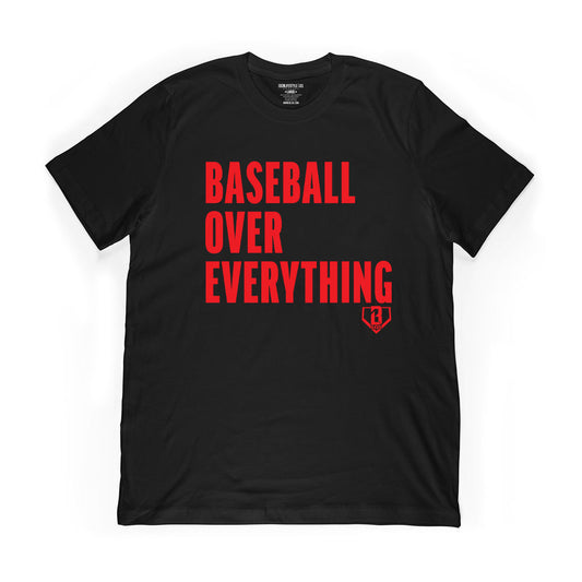 Baseball Over Everything Tee - Black/Red