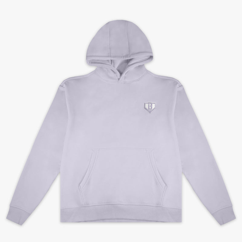 Purple Baseline youth hoodie — front view