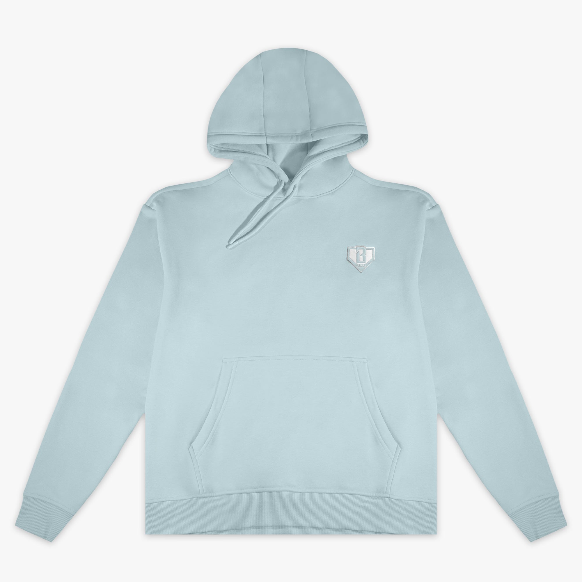 Blue Baseline hoodie — front view