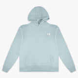Blue Baseline youth hoodie — front view