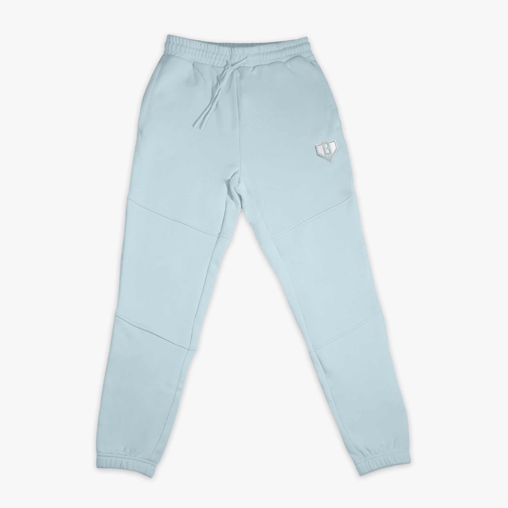 Blue Baseline joggers — front view