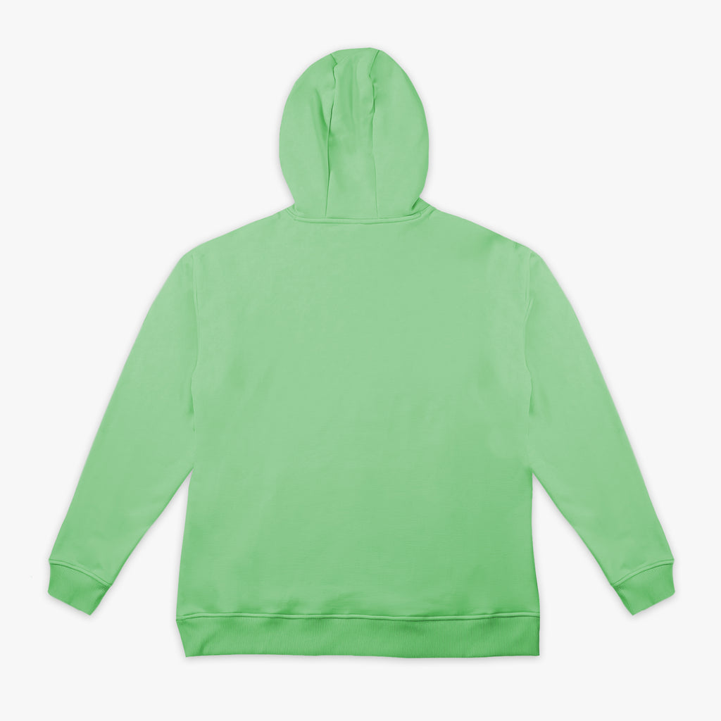 Green hoodie on a white background