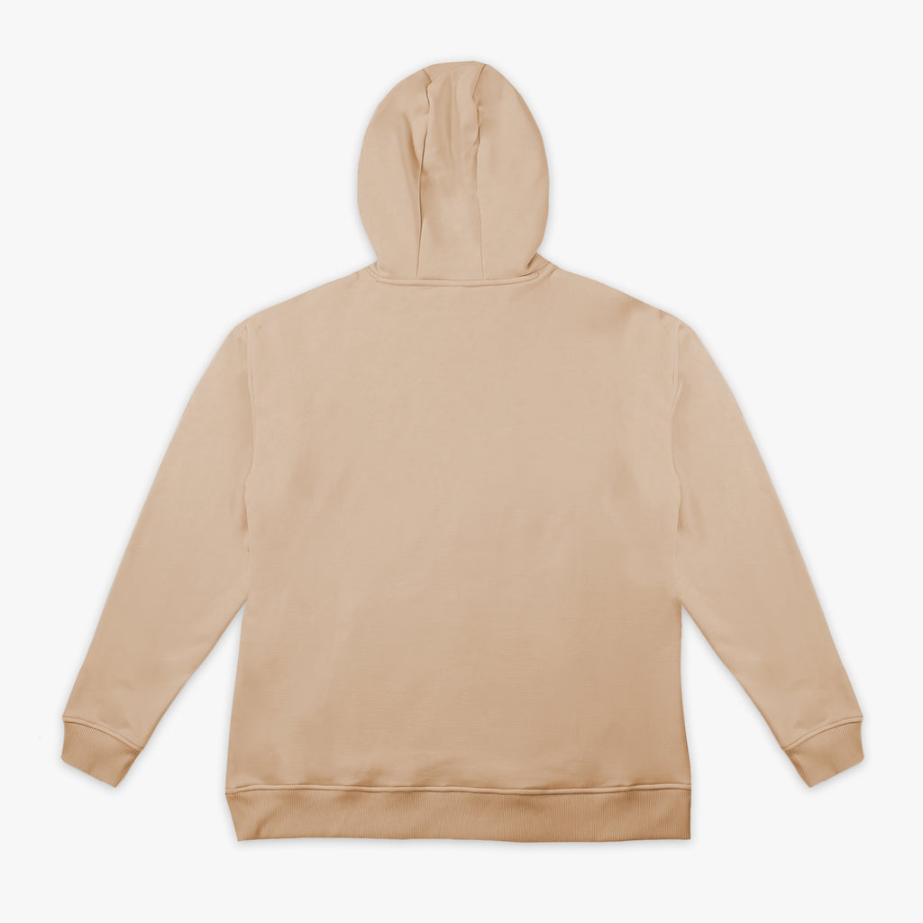 Beige hoodie on a white background