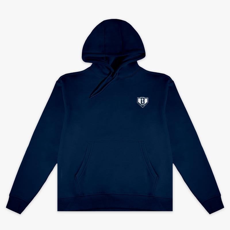 Navy Baseline hoodie — front view