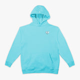Blue Baseline Light Blue youth hoodie — front view