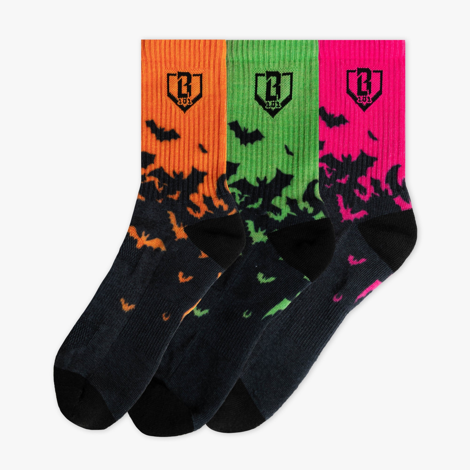 Multi-Color socks with "Bat Gradient" design