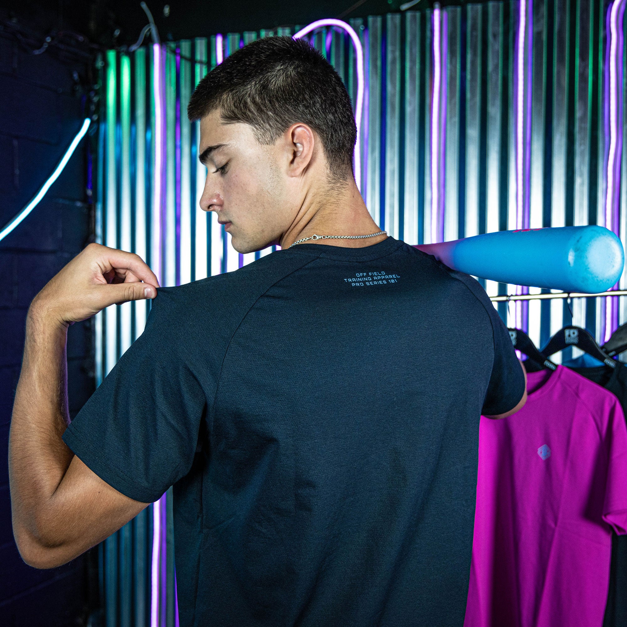 Diamond Tech Tee - Black/Light Blue - Baseball Lifestyle 101