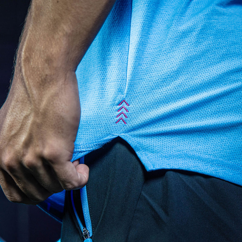 Blue performance tee, blue dri fit tee