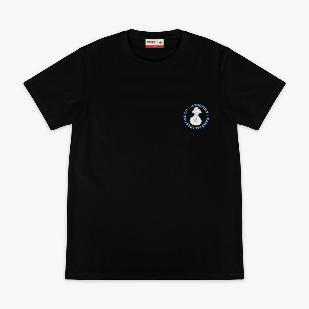 Graphic tee with “Boardwalk Slugger” design — front view