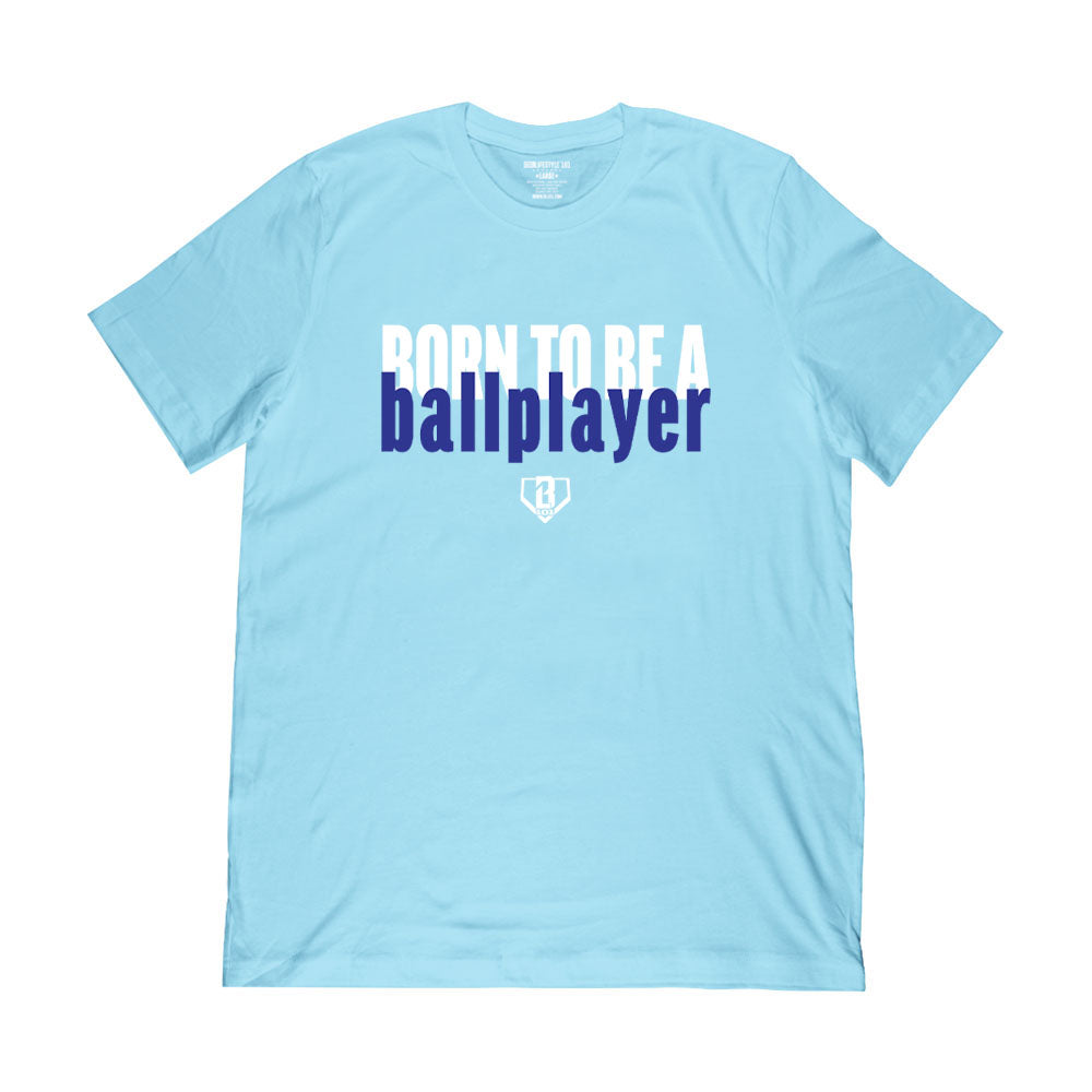 blue baseball tshirt, blue baseball shirt, born to be a ballplayer