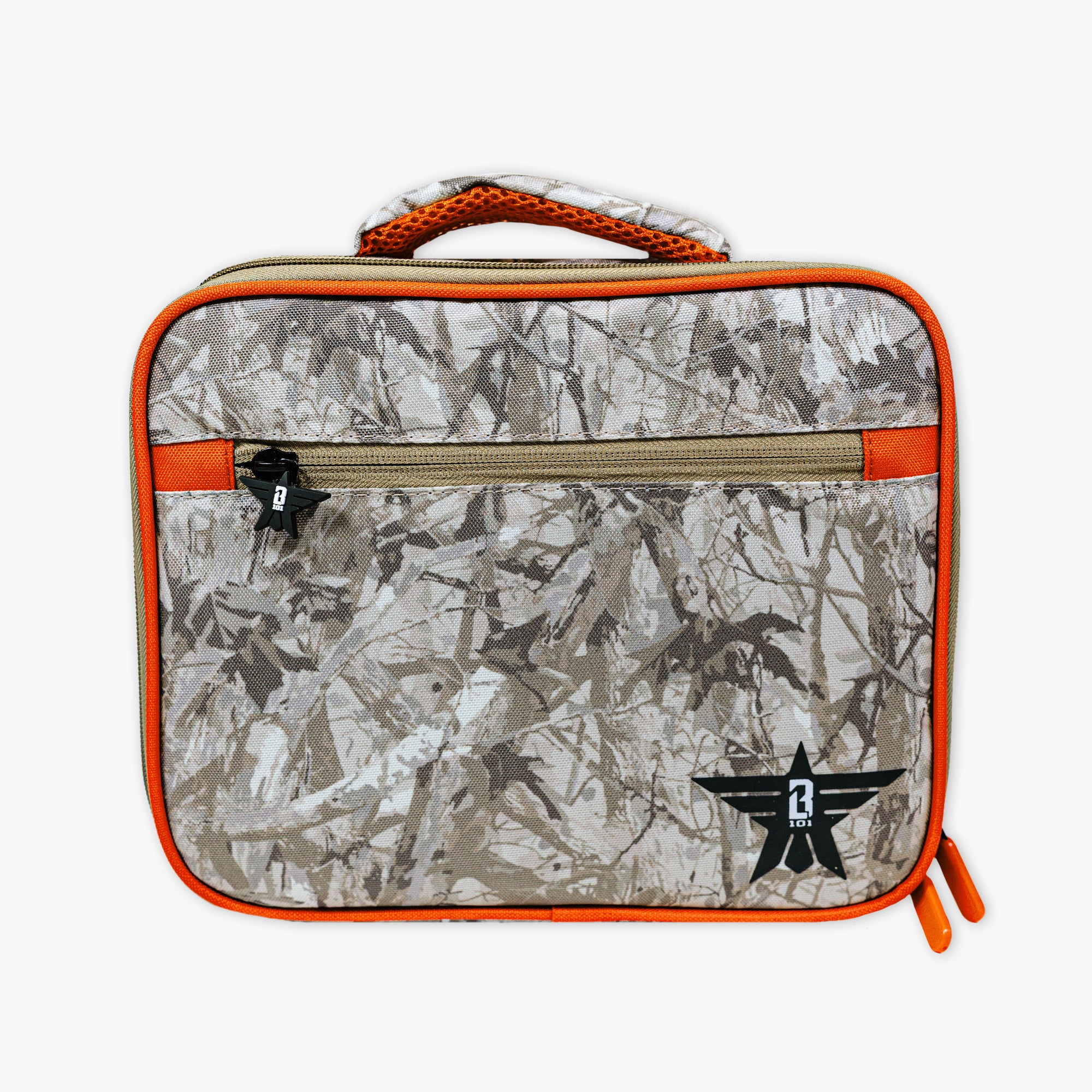 Adult model wearing multi-color lunch box with "Born To Fly SZN 2" design
