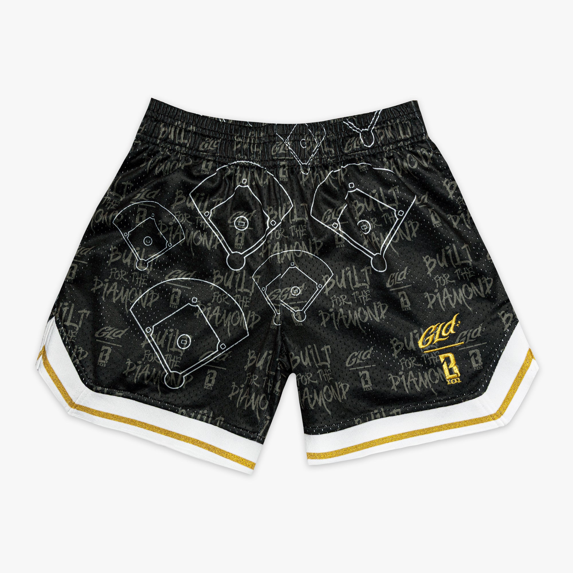 Black Built For The Diamond youth shorts — front view