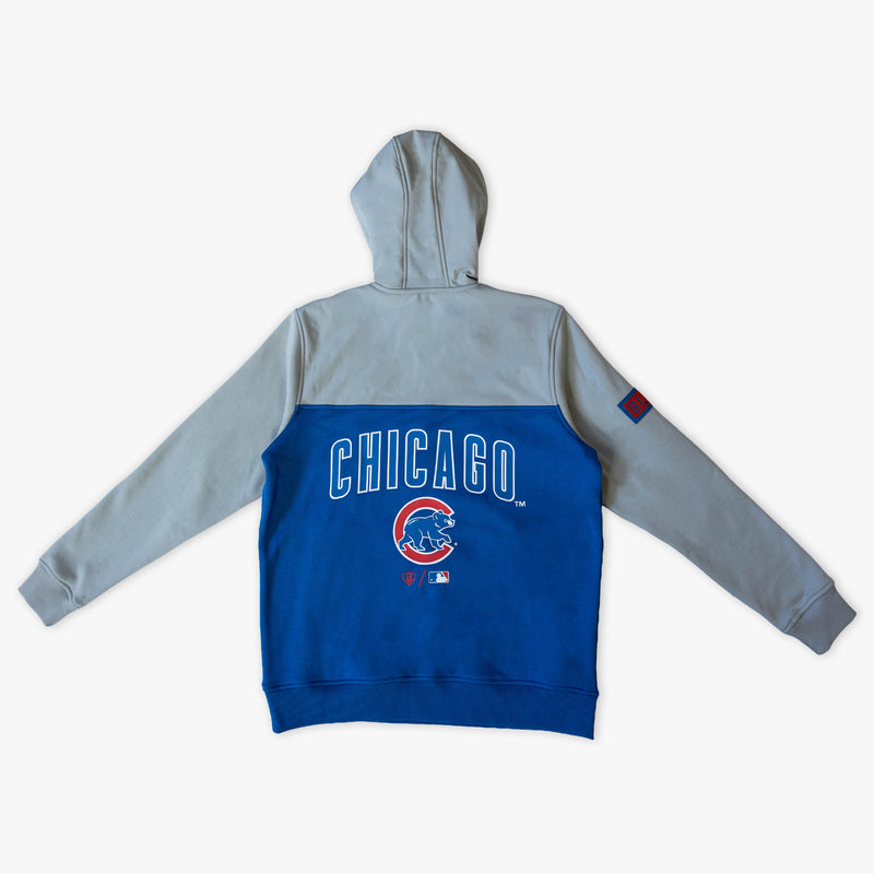 Blue Chicago Cubs Color Block quarter zip — back view