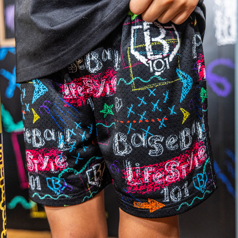 chalkboard shorts baseball lifestyle 101