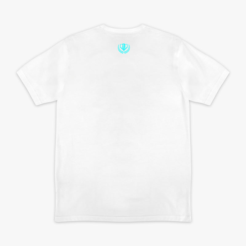 White Champions Logo graphic tee — back view
