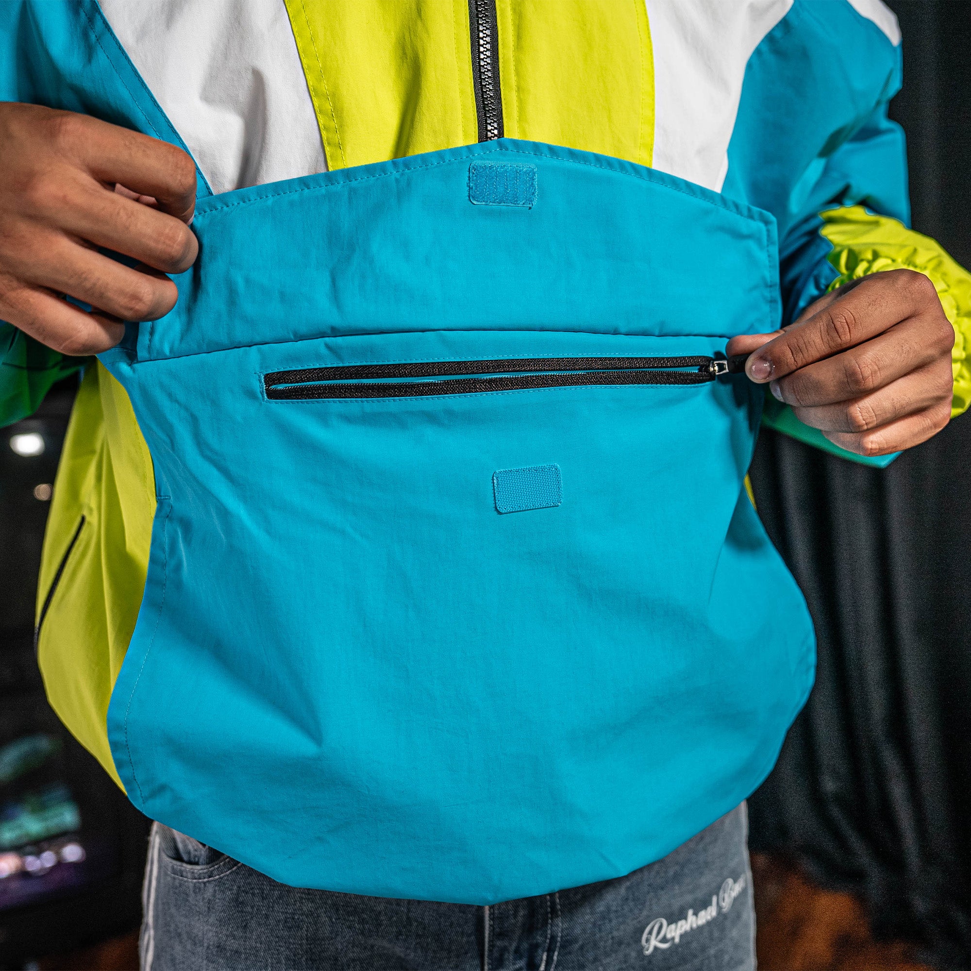 Colorblock Pullover Youth Jacket - Highlighter - Baseball
