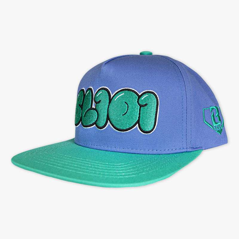 Cotton Candy Galaxy Grape hat — front view