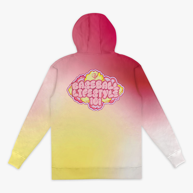 Cotton Candy Pink Lemonade hoodie — back view