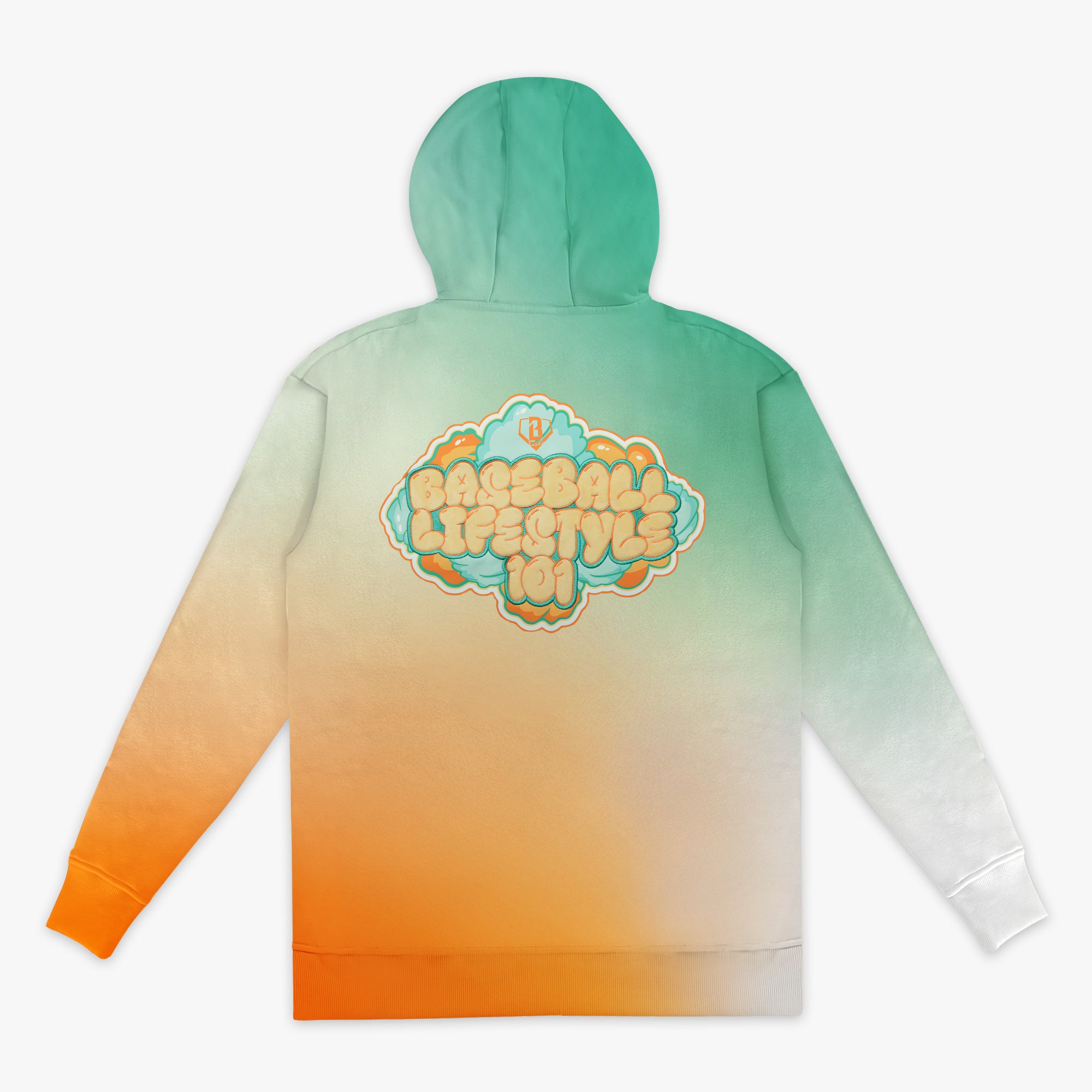 Cotton Candy Tangerine Freeze youth hoodie — back view