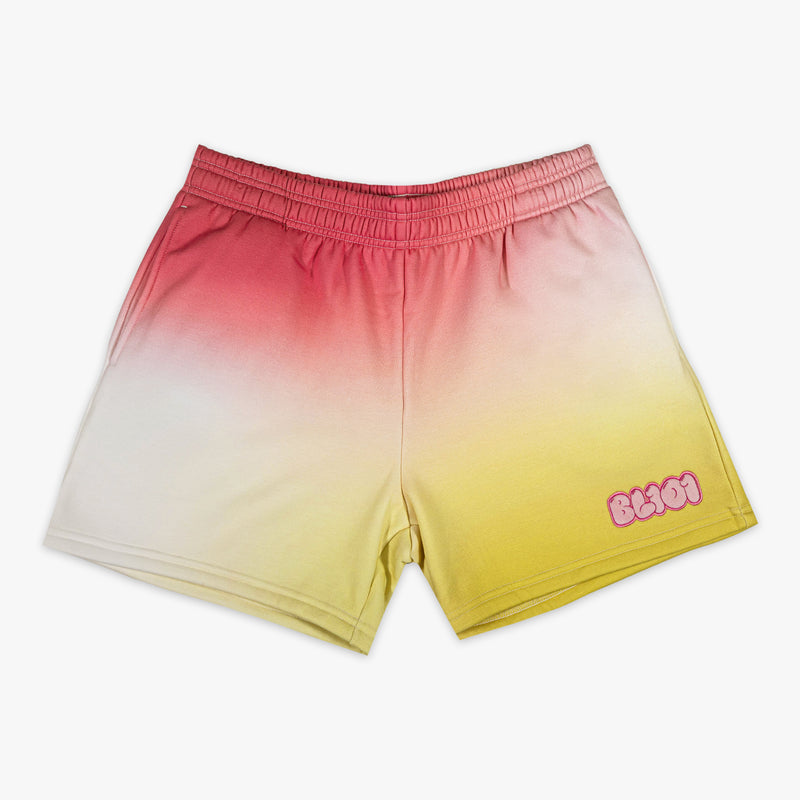 Cotton Candy Pink Lemonade shorts — front view