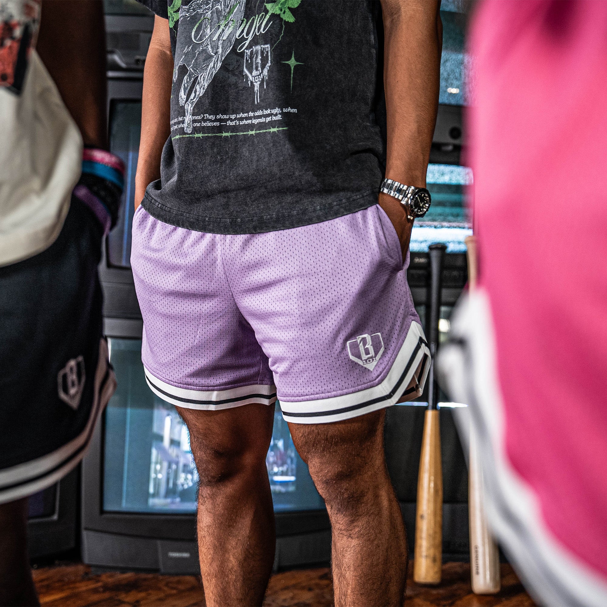 Court Shorts - Lavender - Baseball Lifestyle 101