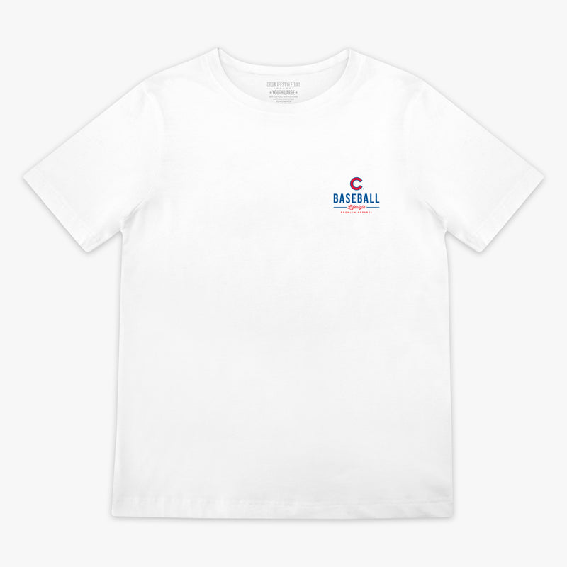 White youth graphic tee with "Chicago Cubs Ice Cream" design - front view