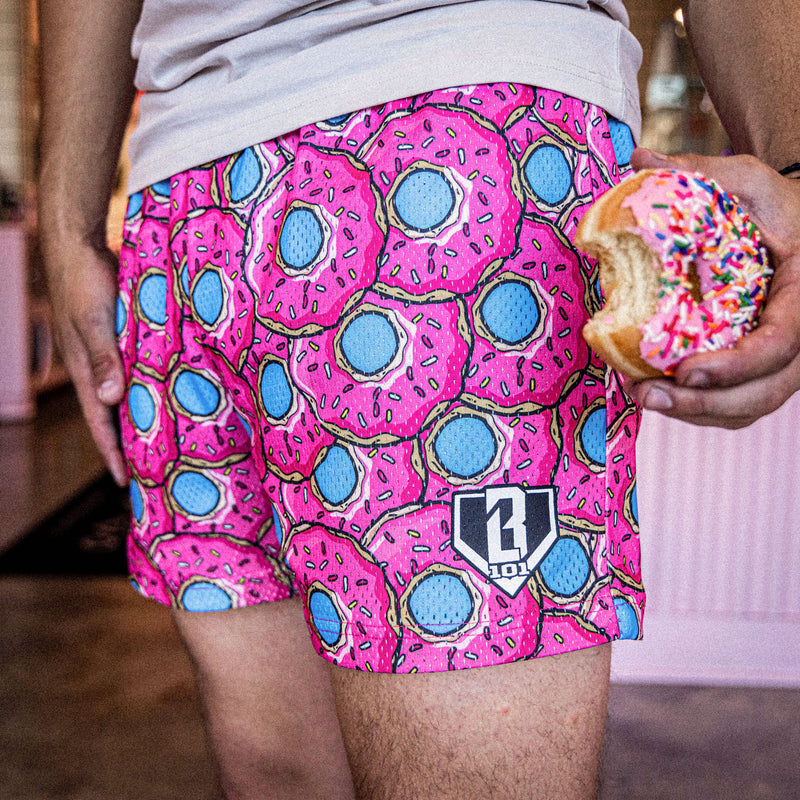 Strawberry donut shorts, baseball donut shorts