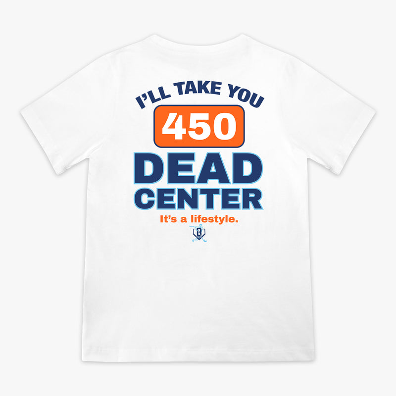 White Dead Center Youth youth graphic tee — back view