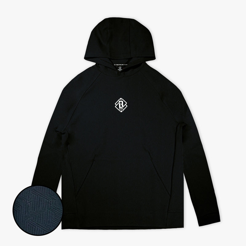 Diamond Tech Jacquard Youth Hoodie - Black