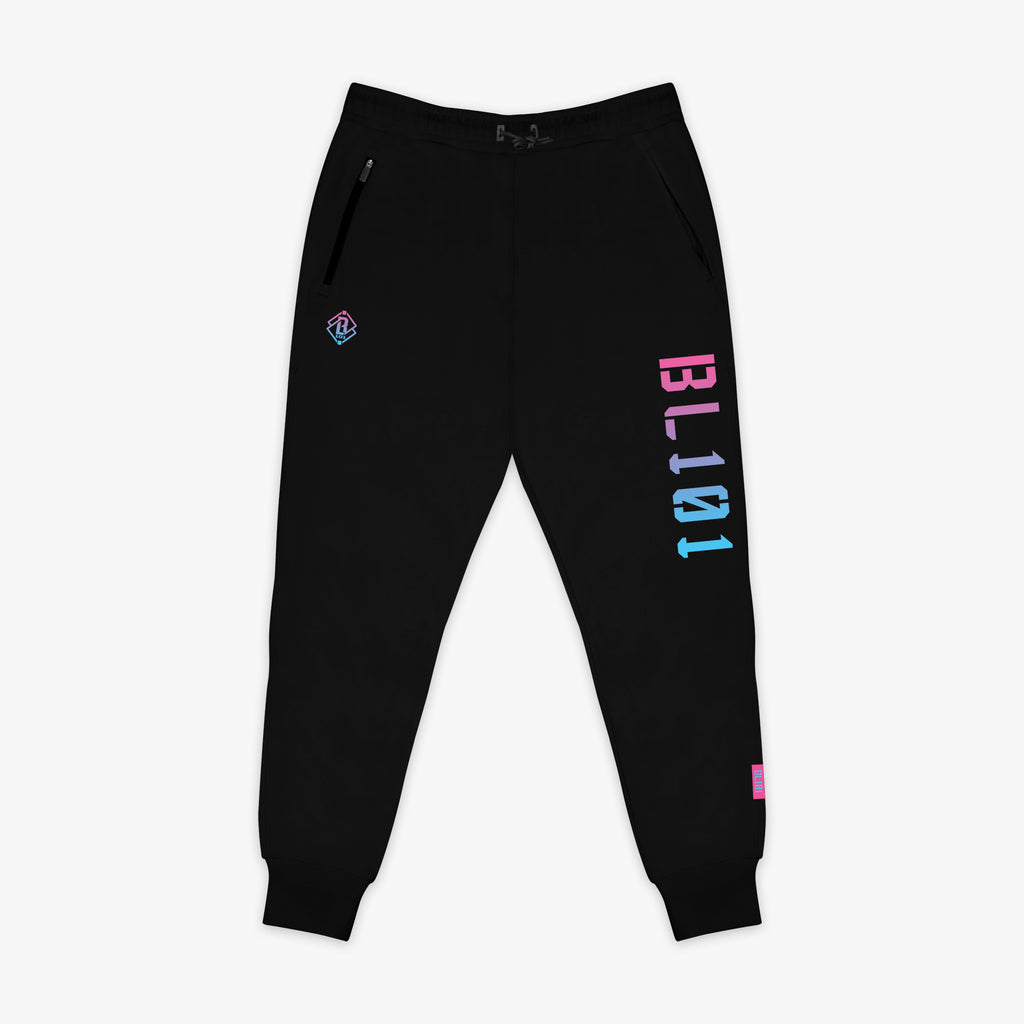 Diamond Relaxed Fit Joggers - Black/Cotton Candy