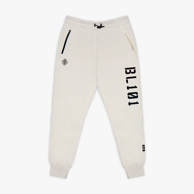 Bone and black Diamond Relaxed Fit joggers — front view