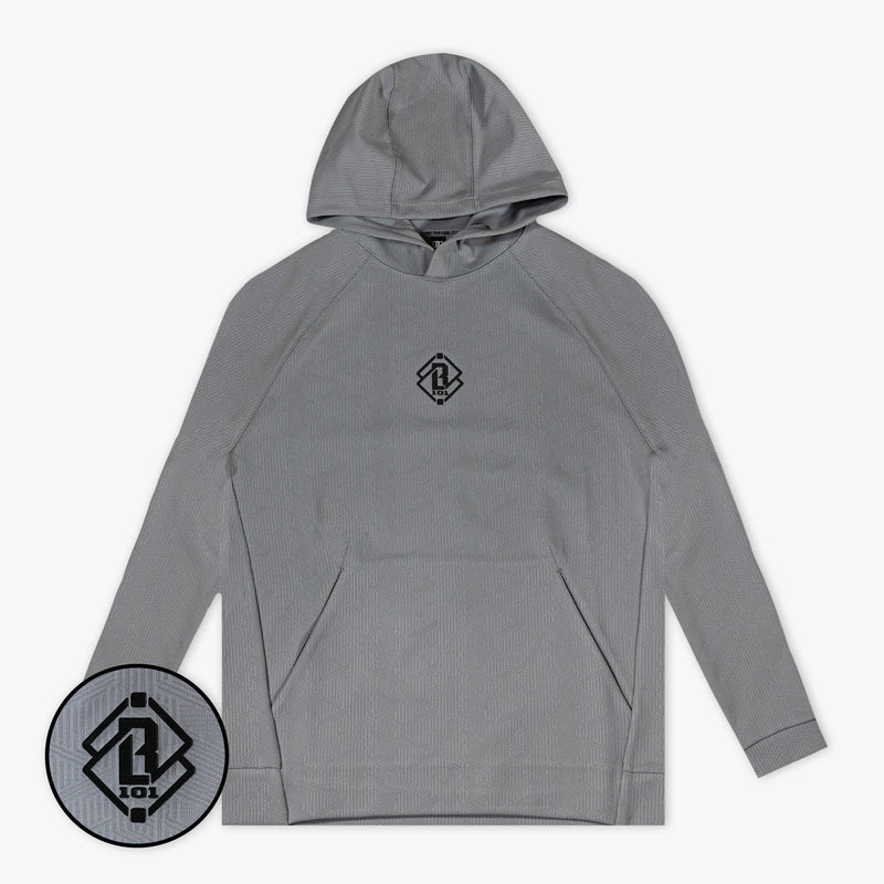 Diamond Tech Jacquard Youth Hoodie - Gray