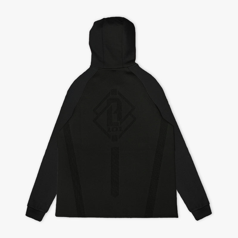 Diamond Tech Knit Zip Youth Hoodie - Black