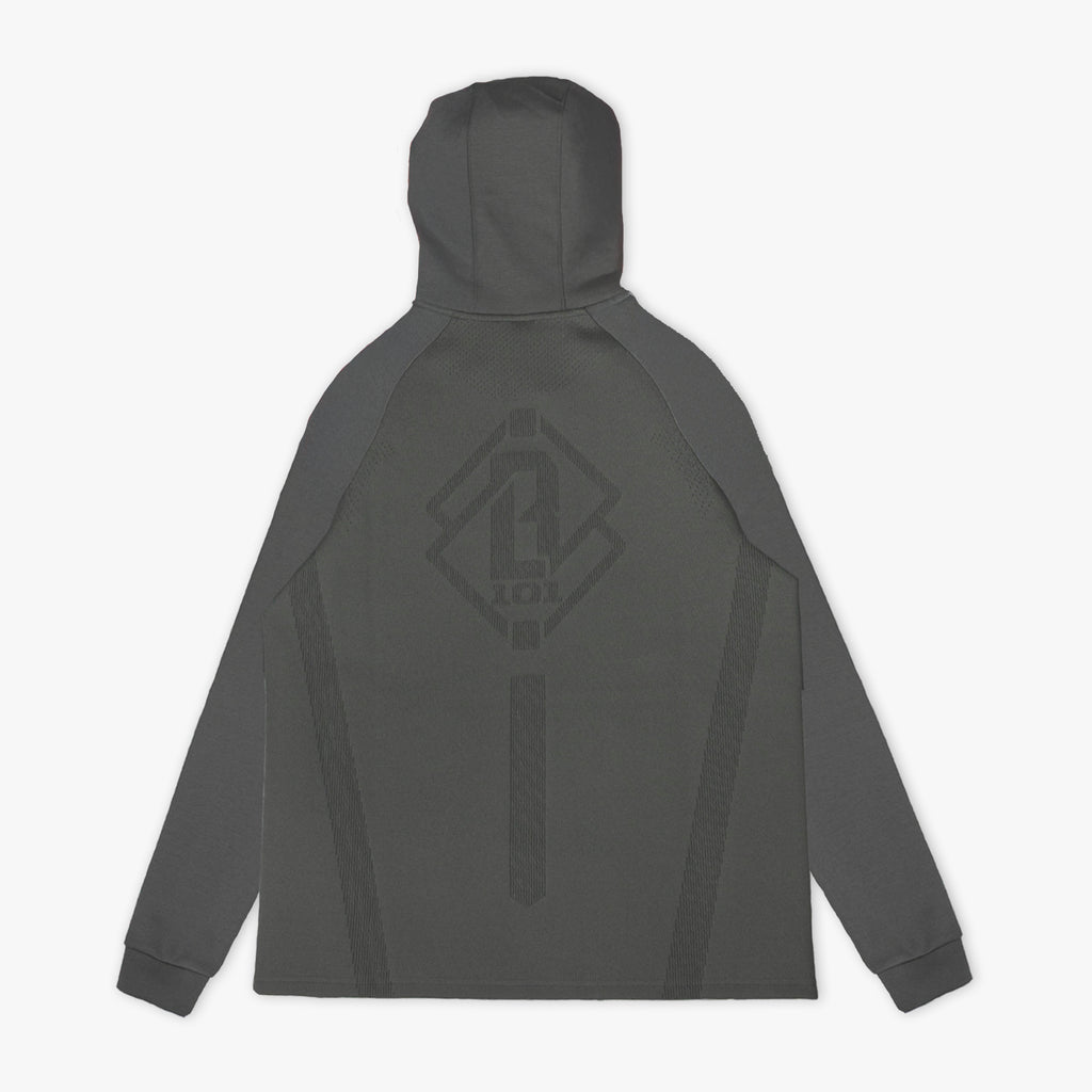 Diamond Tech Knit Zip Hoodie - Charcoal