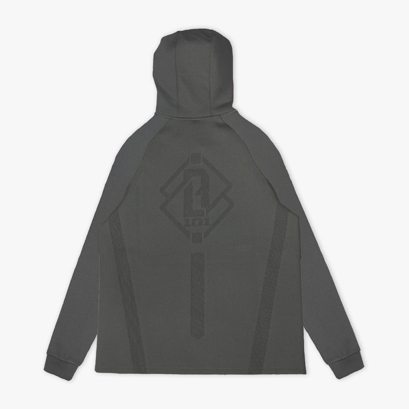 Diamond Tech Knit Zip Hoodie - Charcoal
