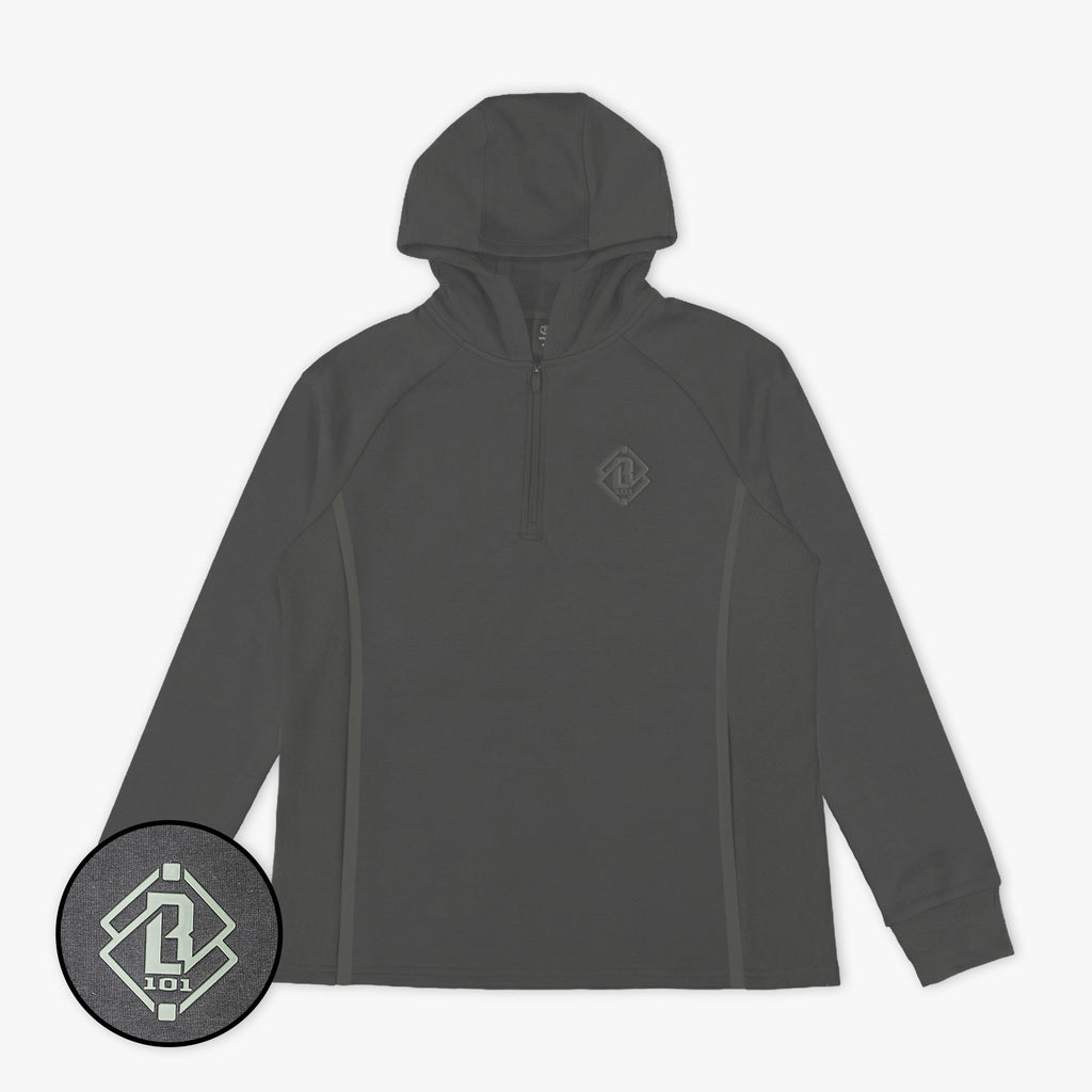 Diamond Tech Knit Zip Hoodie - Charcoal