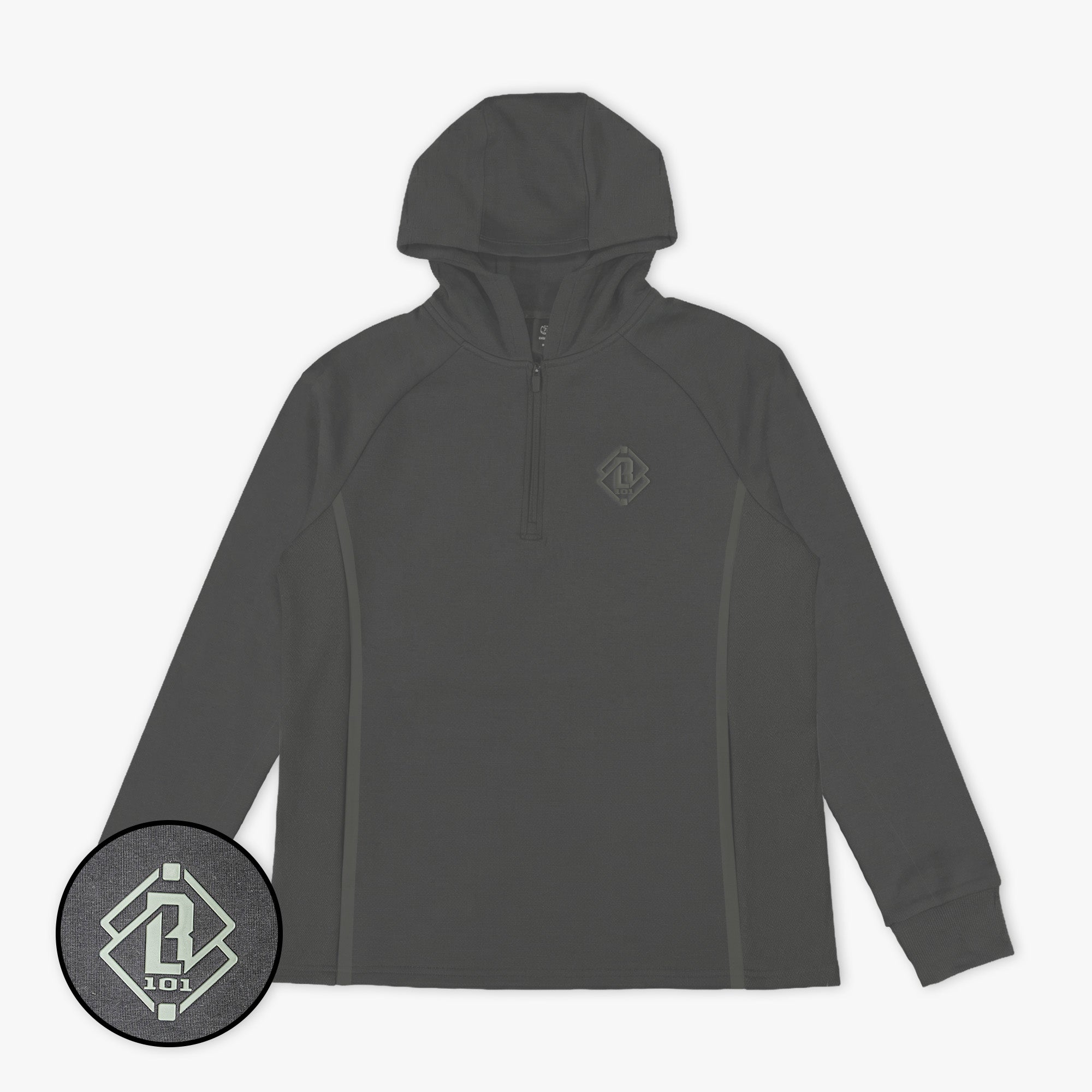 Diamond Tech Knit Zip Hoodie - Charcoal