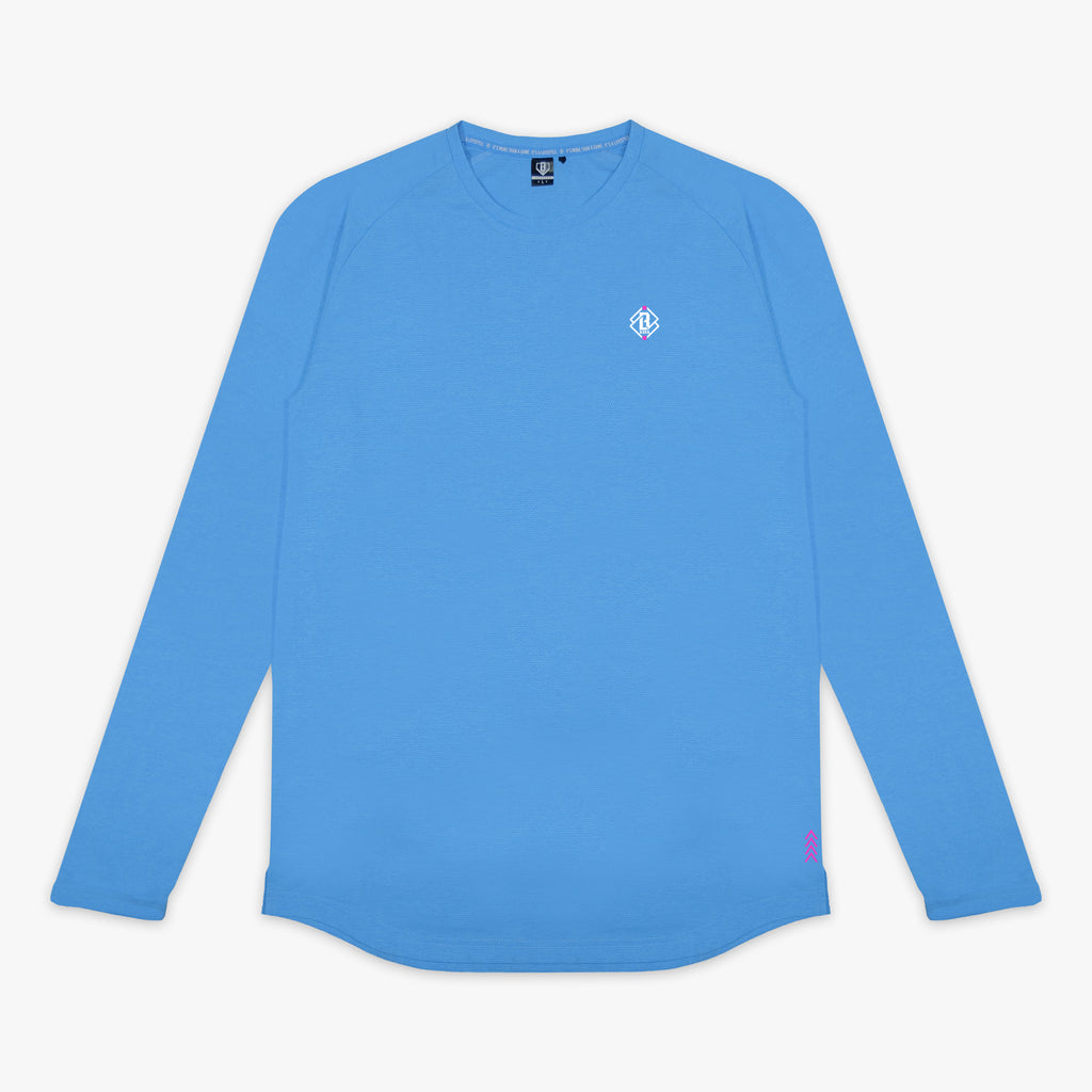 Blue Diamond Tech Long Sleeve Cotton Candy Blue long sleeve tee - front view