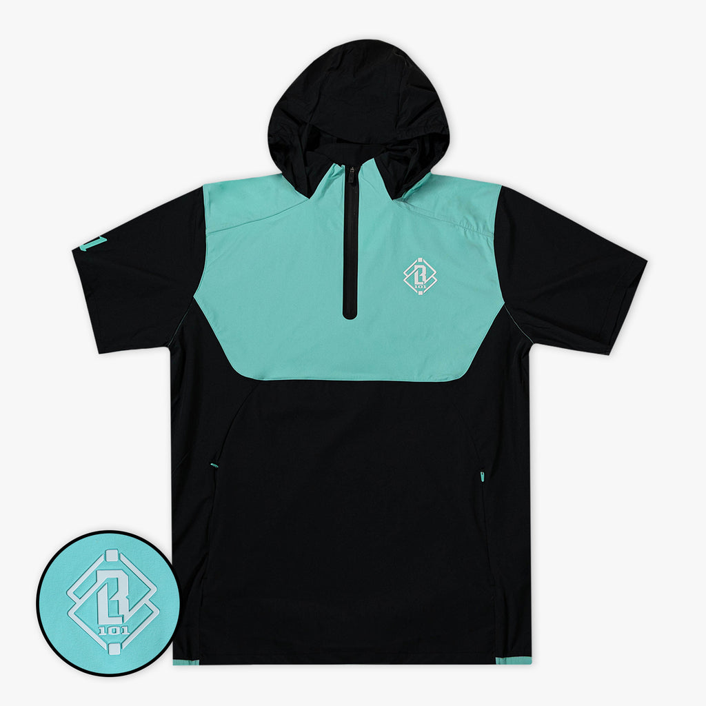 Diamond Tech Ten Inch Diamond Tech Pro Cage Youth Jacket - Black/Teal - Baseball Lifestyle 101