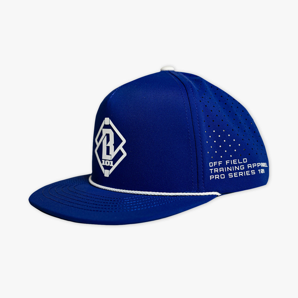 Adult model wearing blue Diamond Tech Pro Series Snapback Royal Blue snapback