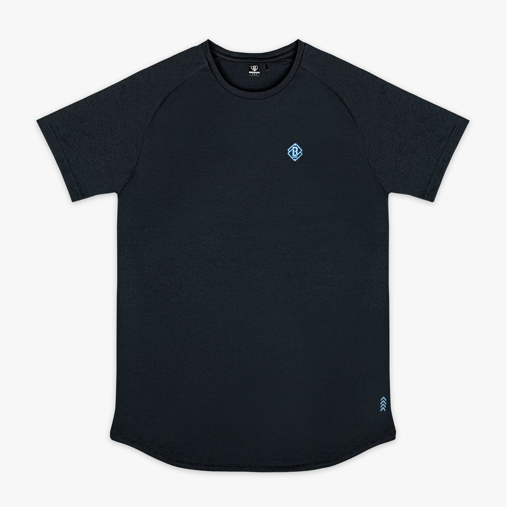 Diamond Tech Youth Tee - Black/Light Blue